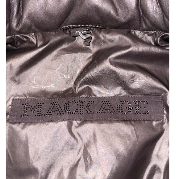 Mackage XS Designer Down Fill Annie Glam Leather Puffer Jacket w/ Fur Hood $1050 - Picture 7 of 16